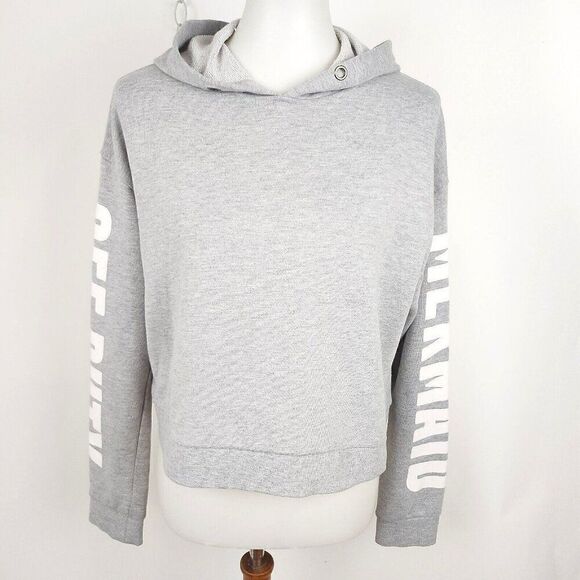 Forever 21 Gray Off Duty Mermaid Cropped Hoodie Sweatshirt Womens S - Picture 1 of 7